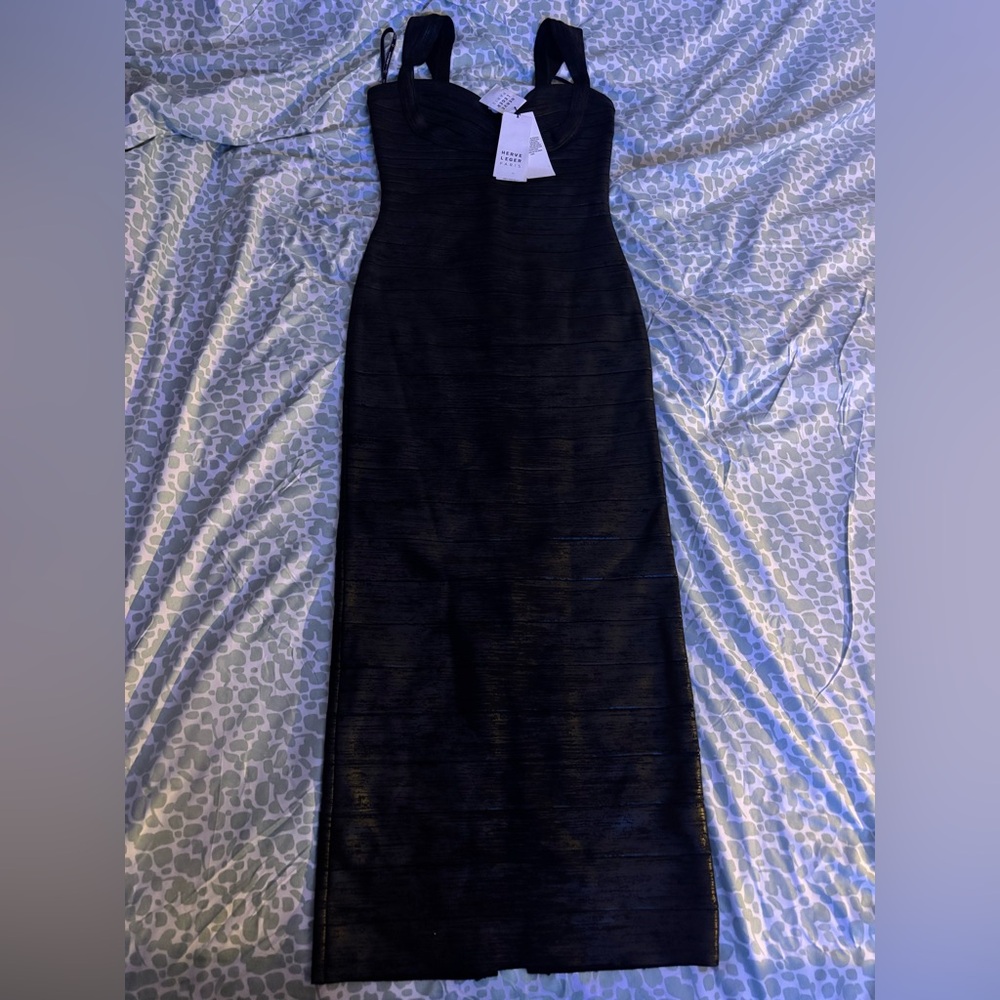Herve Leger Black Foil Dress size M